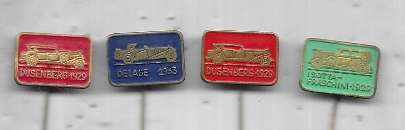 4 AUTO SPELDEN UIT 1 SERIE, Ophalen of Verzenden, Gebruikt, Transport, Speldje of Pin