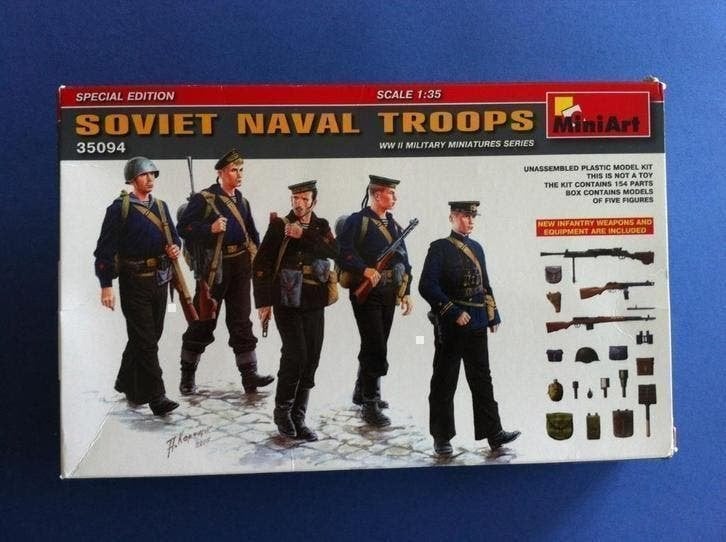 MiniArt 35094 soviet naval troops & equipment/guns 1/35, Ophalen of Verzenden, Nieuw, 1:35 tot 1:50