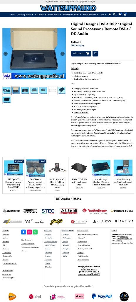 Digital Designs DSI-1 DSP+Remote DSI-1 // DD Audio, Gebruikt, ., Ophalen of Verzenden, .