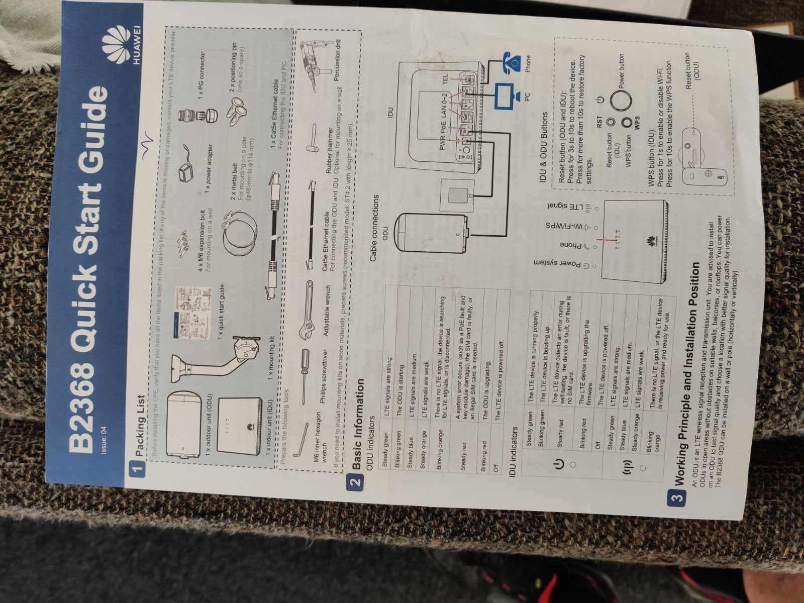 Huawei B2368-66 4G Router met buitenantenne, Computers en Software, Routers en Modems, Ophalen of Verzenden, Gebruikt, Router met modem