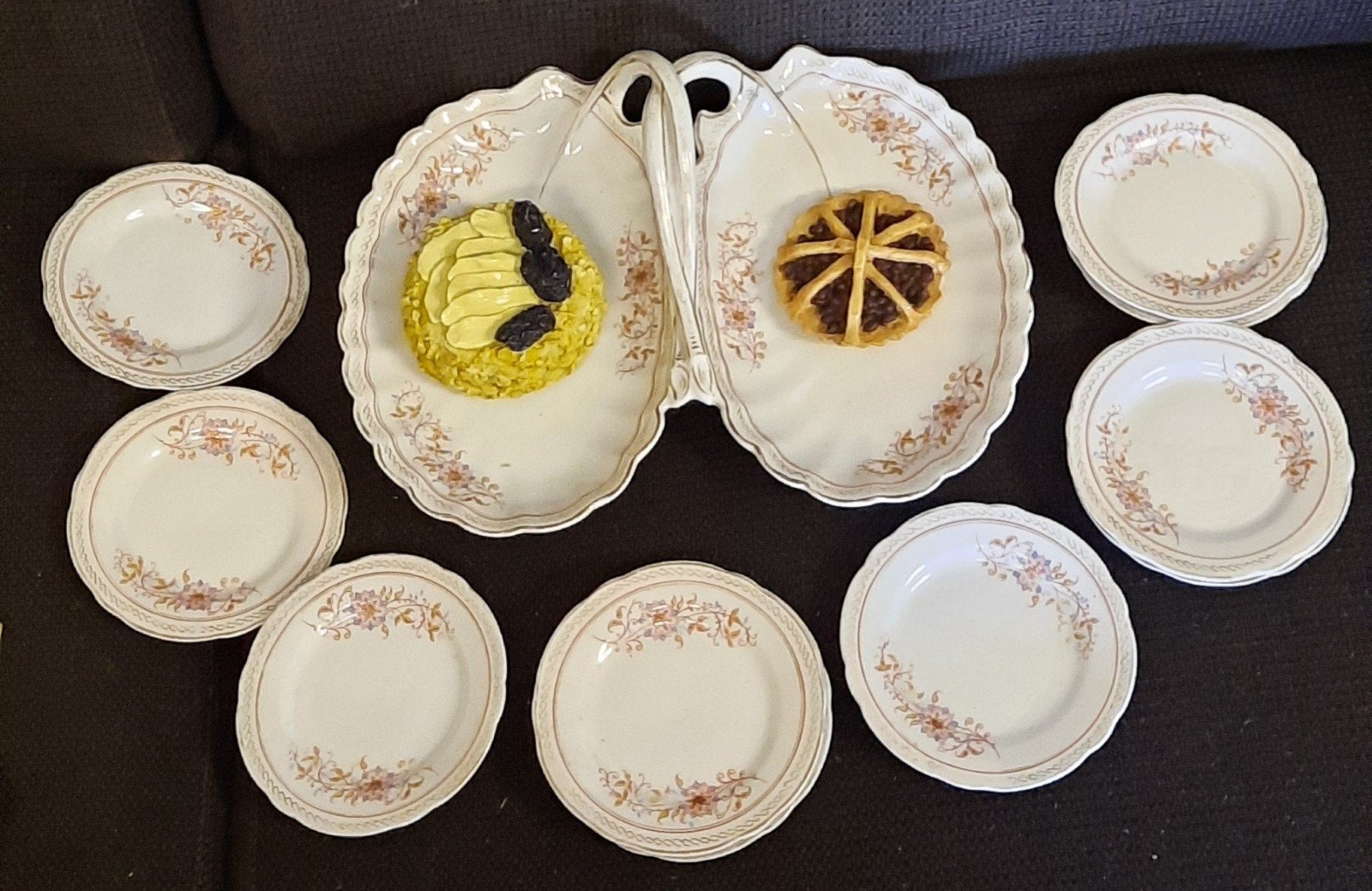 Petitfour  set, Sieraden, Tassen en Uiterlijk, Kettinghangers, Ophalen of Verzenden, Zo goed als nieuw, Zilver, Overige materialen