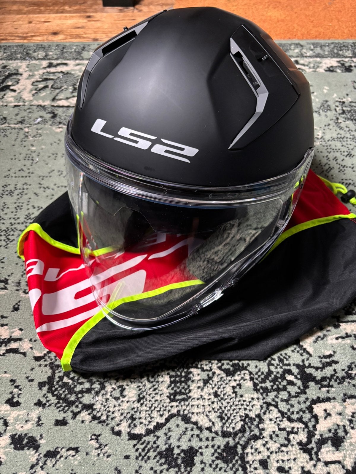 LS2 motorhelm jethelm maat 63/64 XXL mat zwart, Heren, Jethelm, XXL, Tweedehands