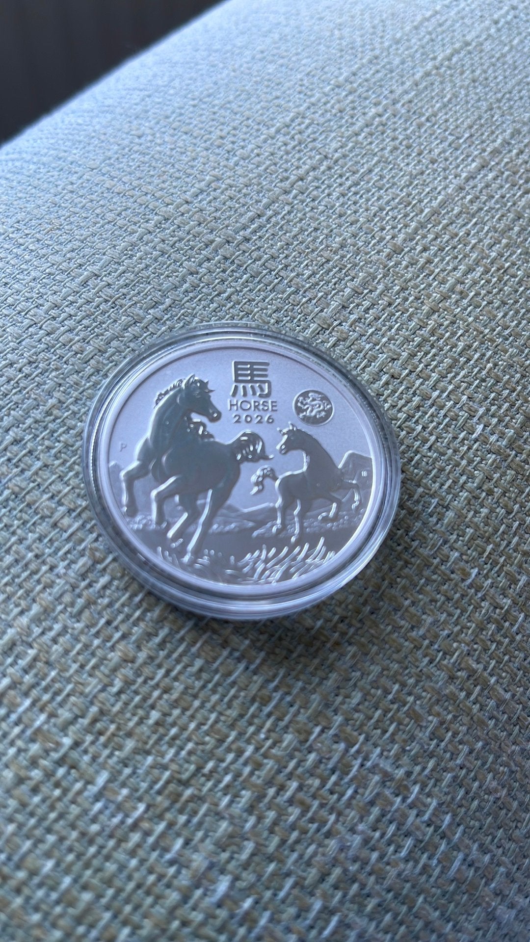Lunar 3- Year of the horse Privy Dragon-2026/1 OZ, Ophalen of Verzenden, Losse munt, Zilver