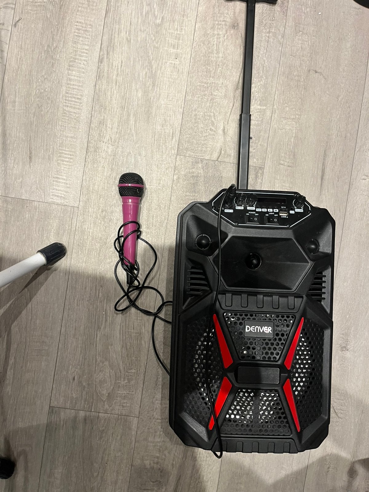 Zgan karaoke set van het merk Denver, Ophalen of Verzenden, Zo goed als nieuw, Complete set