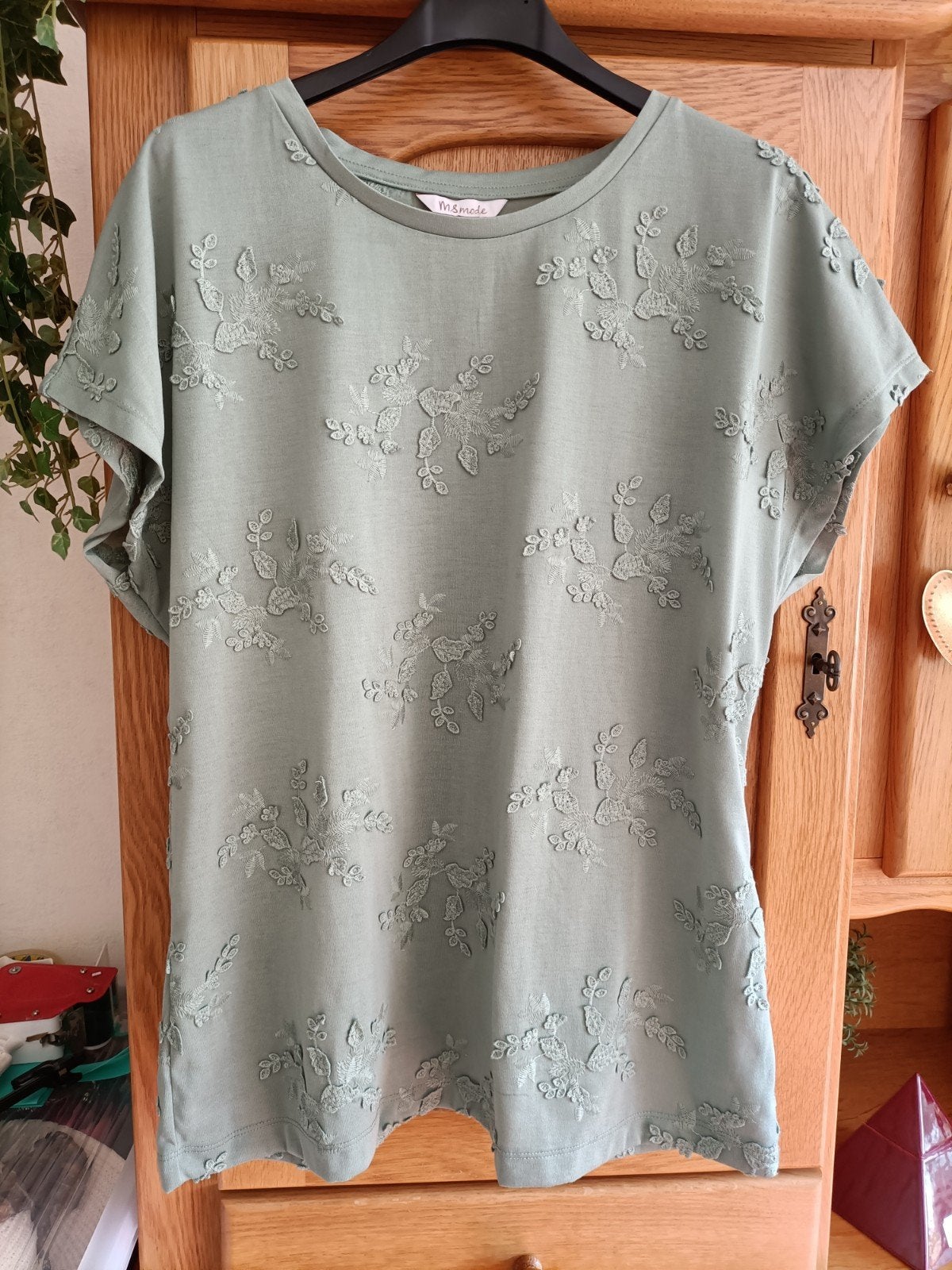 ZGAN!! Linde groene shirt MS Mode M, Maat 38/40 (M), Ophalen of Verzenden, Zo goed als nieuw, Korte mouw