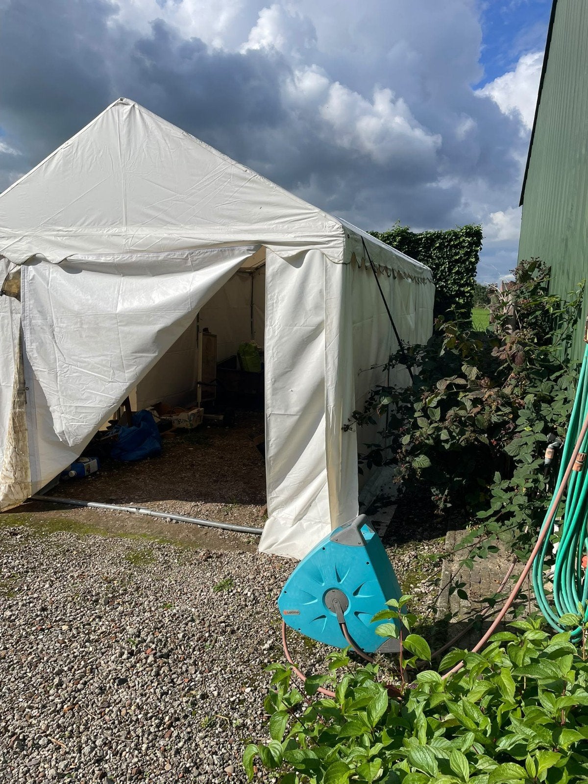Toolport Opslagtent 3x6 meter met dik zeil en grondframe, Ophalen, Gebruikt, Overige typen, Minder dan 4 meter