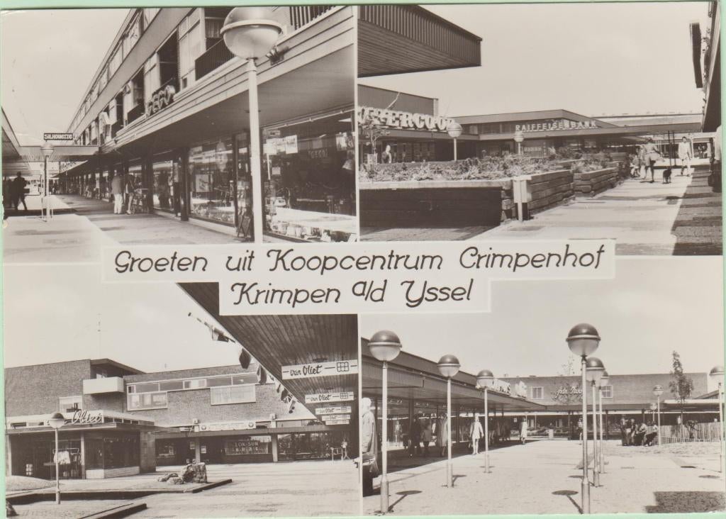 Krimpen a/d IJssel koopcentrum Crimpenhof 1971, Ophalen, 1960 tot 1980, Gelopen, Zuid-Holland