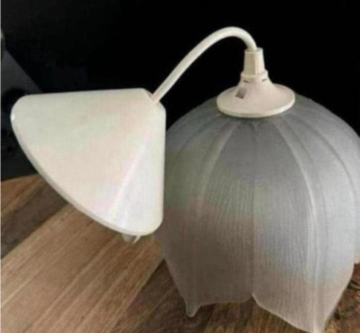 Vintage glazen kelk hanglamp, Ophalen of Verzenden, Zo goed als nieuw, Glas, Minder dan 50 cm