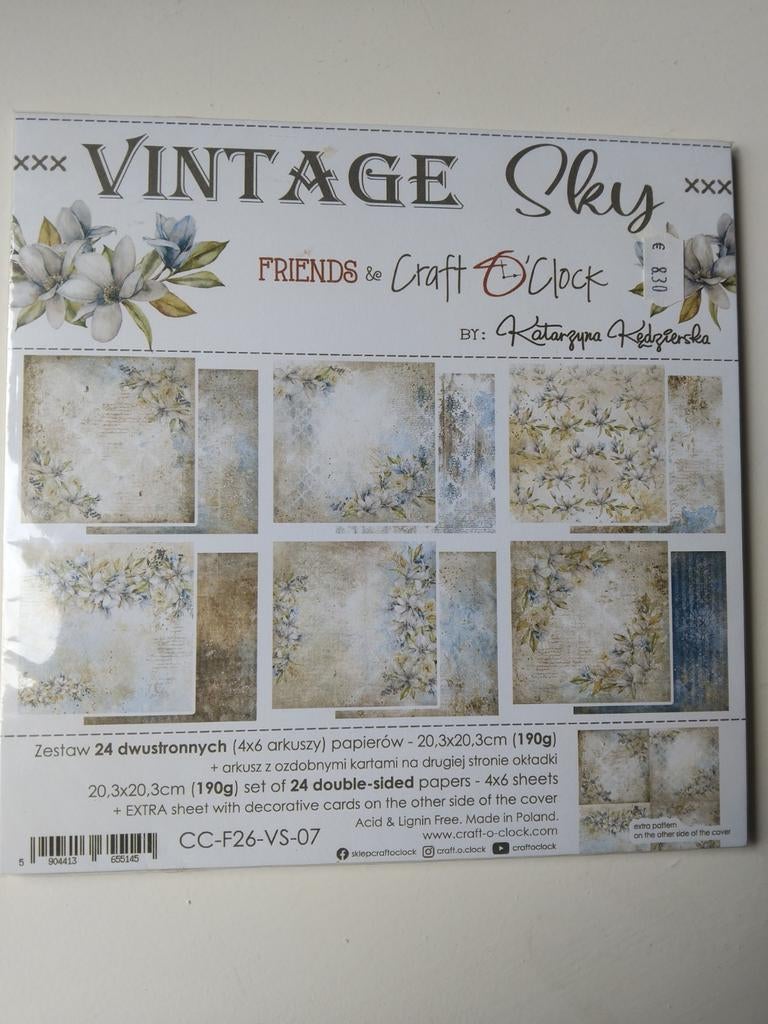 Nieuw Vintage Sky Scrapbook Papier 190gr Cardstock, Ophalen of Verzenden, Nieuw, Papier of Karton, Overige merken