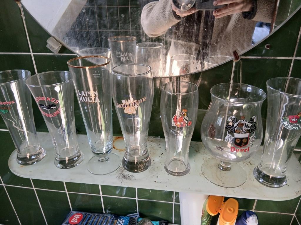 Bierglazen grote verzameling of gedeeltelijk 6 voor 25, Ophalen of Verzenden, Zo goed als nieuw