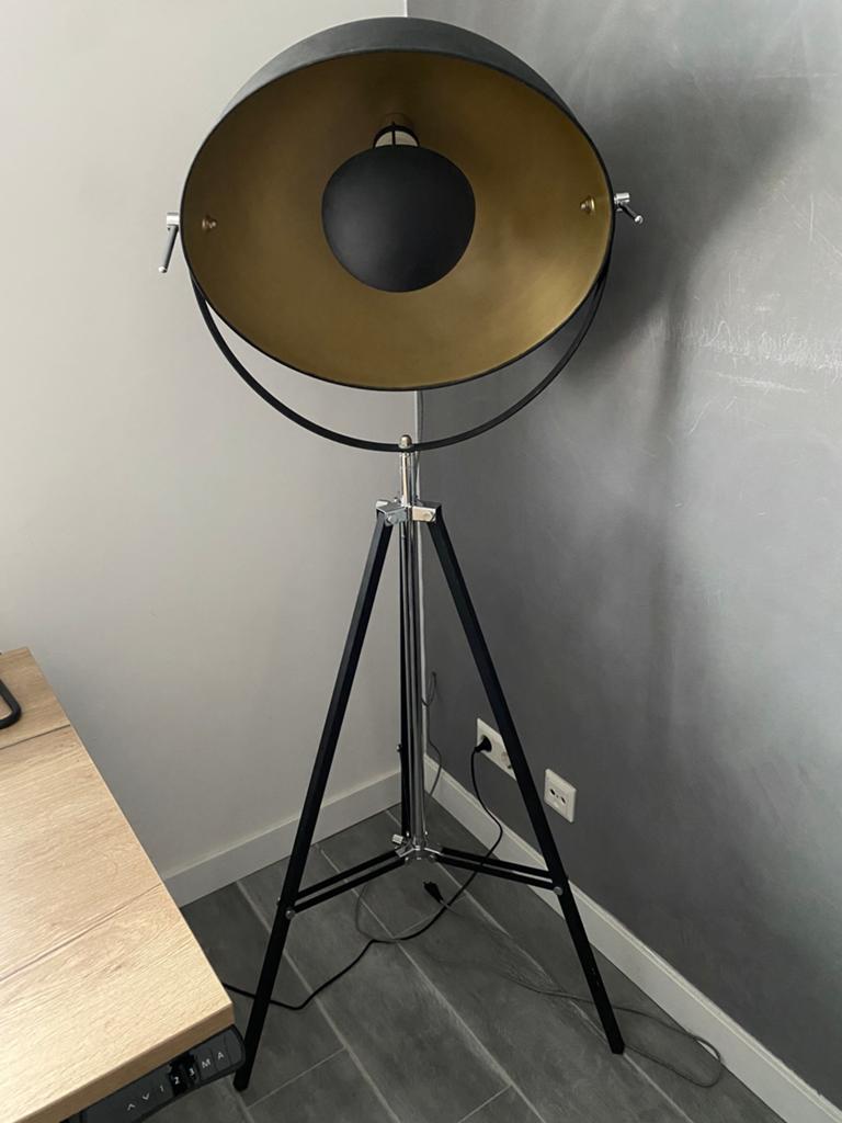 Vloerlamp hollywood industrieel zwart goud, Ophalen, Zo goed als nieuw, 150 tot 200 cm