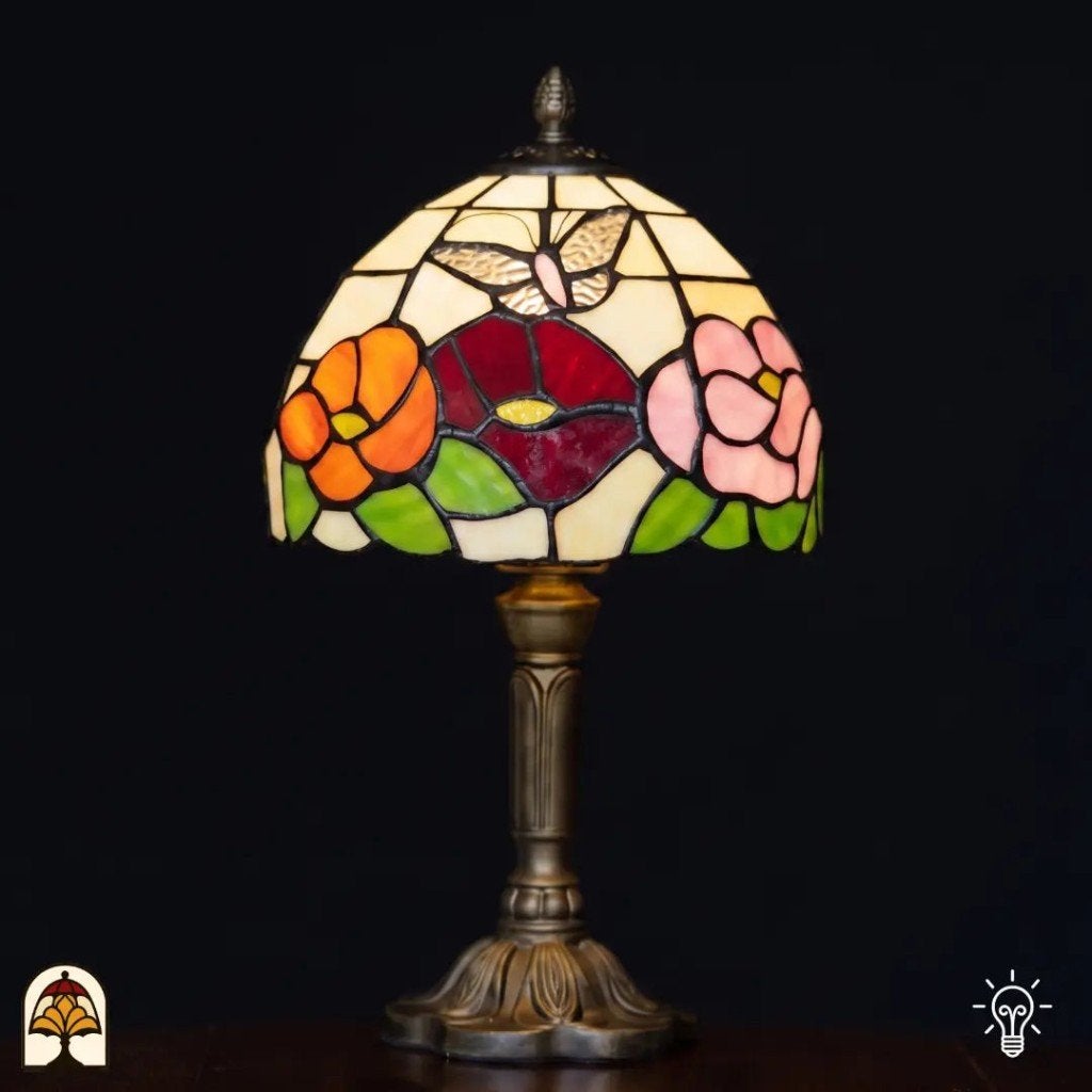 Tiffany lamp Papilio Reginae 20 cm - handgemaakt, nieuw, Antiek en Kunst, Ophalen of Verzenden