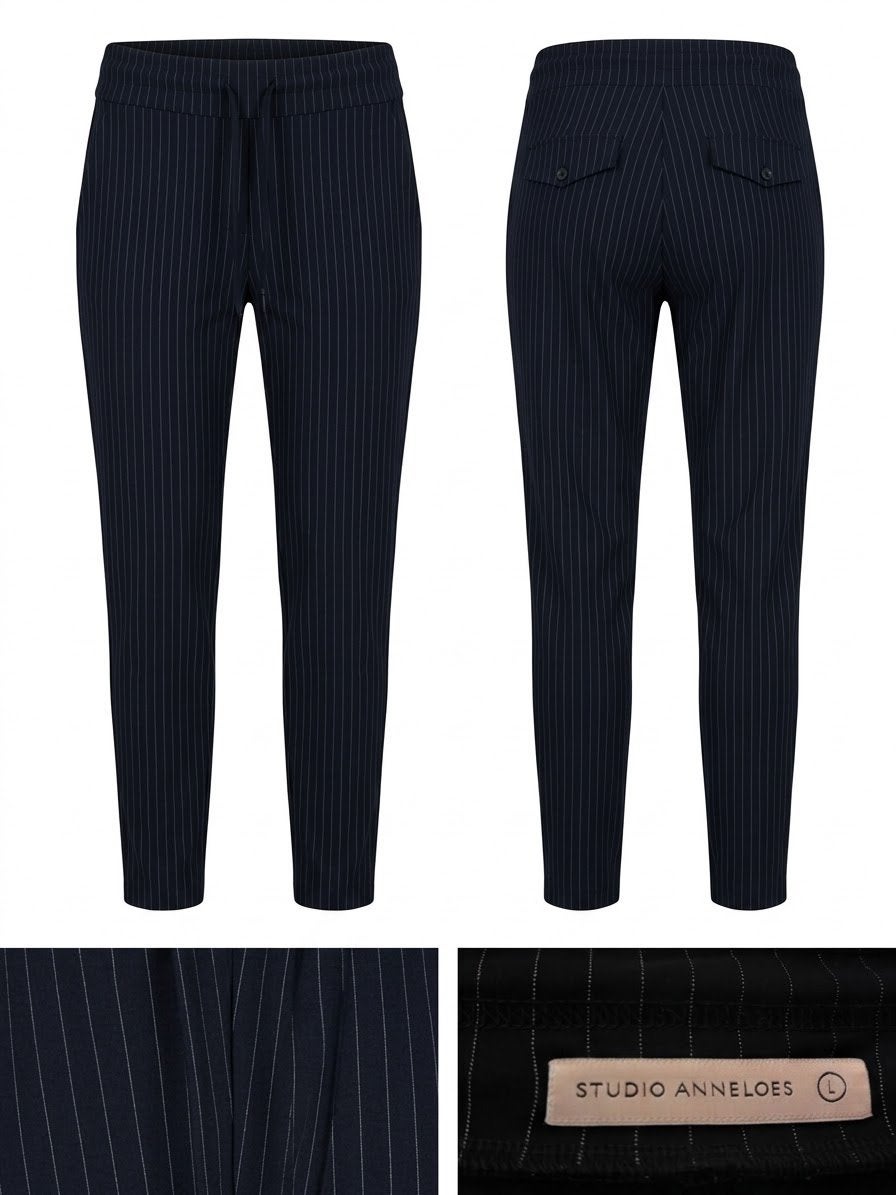 Studio Anneloes gestreepte broek / pinstripe pantalon, Blauw, Maat 42/44 (L), Nieuw, Ophalen of Verzenden