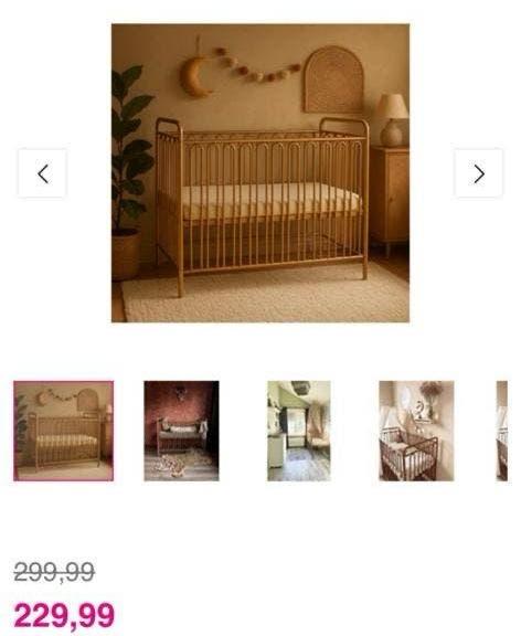 Ledikant Colorfull Home Metaal Royal Gold, Kinderen en Baby's, Babywiegjes en Ledikanten, Ophalen, Ledikant