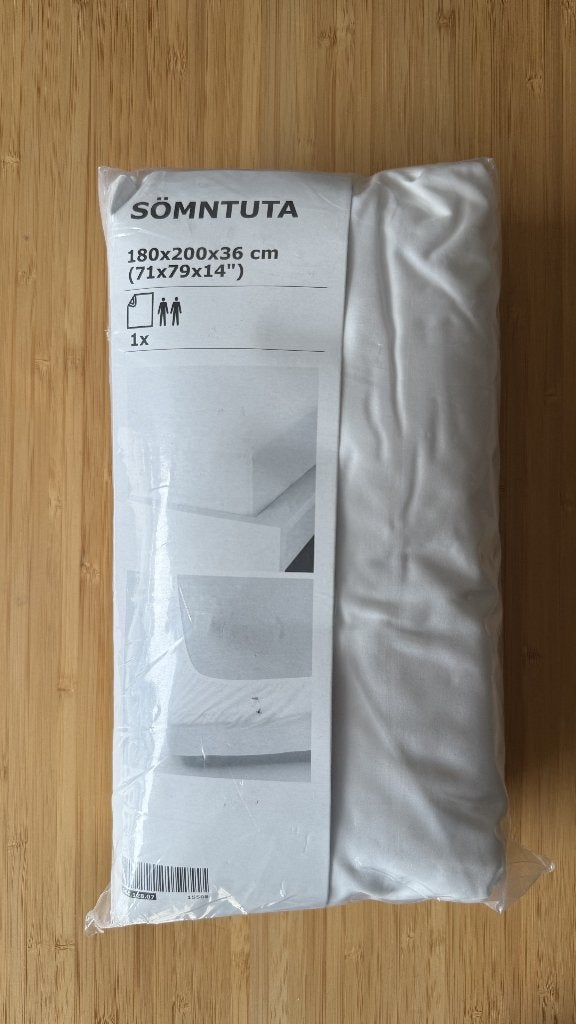 Voor extra dik matras Sömntuta IKEA hoeslaken 180x200x36 wit, Ophalen, Katoen, IKEA, Wit