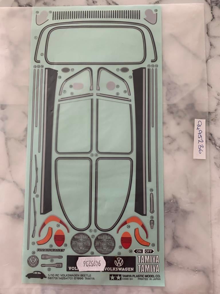 Tamiya Volkswagen Kever RC Model Decal Set - Nieuw, Hobby en Vrije tijd, Modelbouw | Radiografisch | Auto's, Elektro, Nieuw, Ophalen of Verzenden