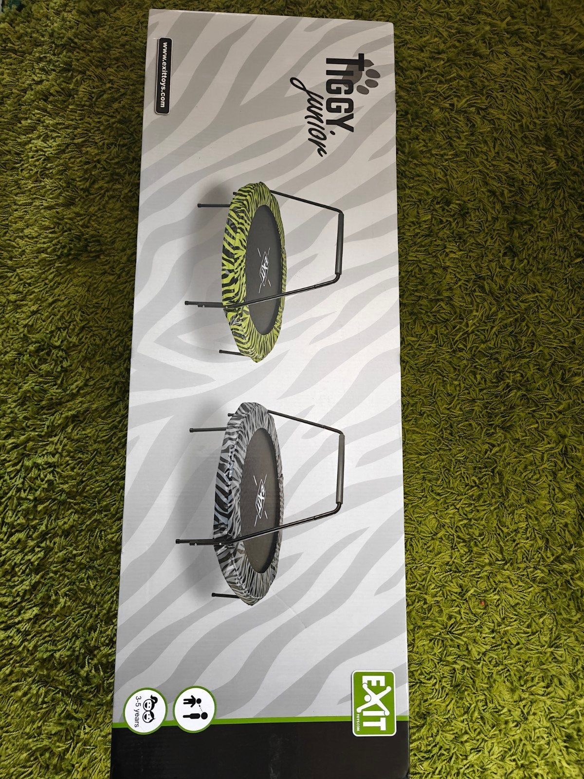 zo goed als nieuw  EXIT Tiggy Junior Trampoline met zebrapr, Ophalen, Zo goed als nieuw