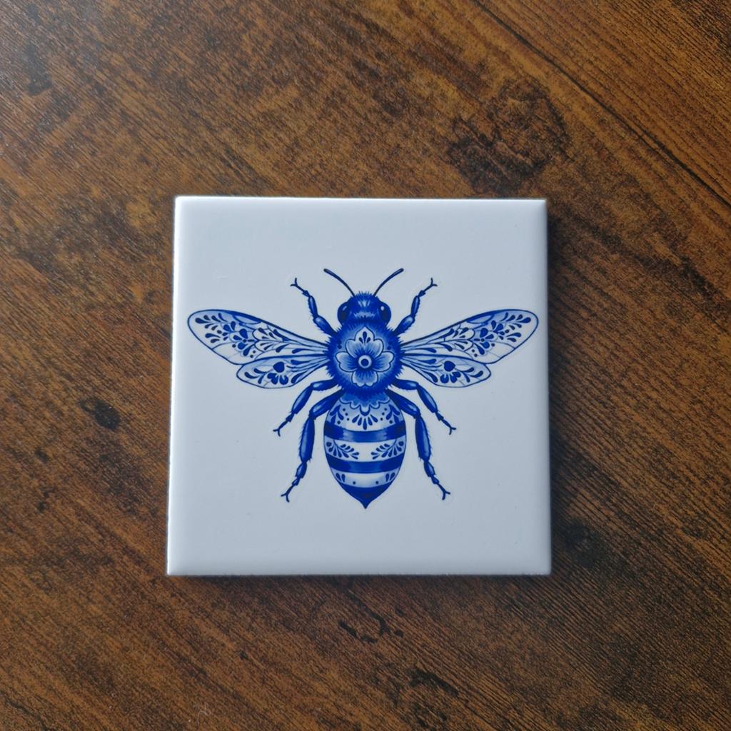 Delfts blauwe decoratie tegel incl houder/haakje, Ophalen of Verzenden