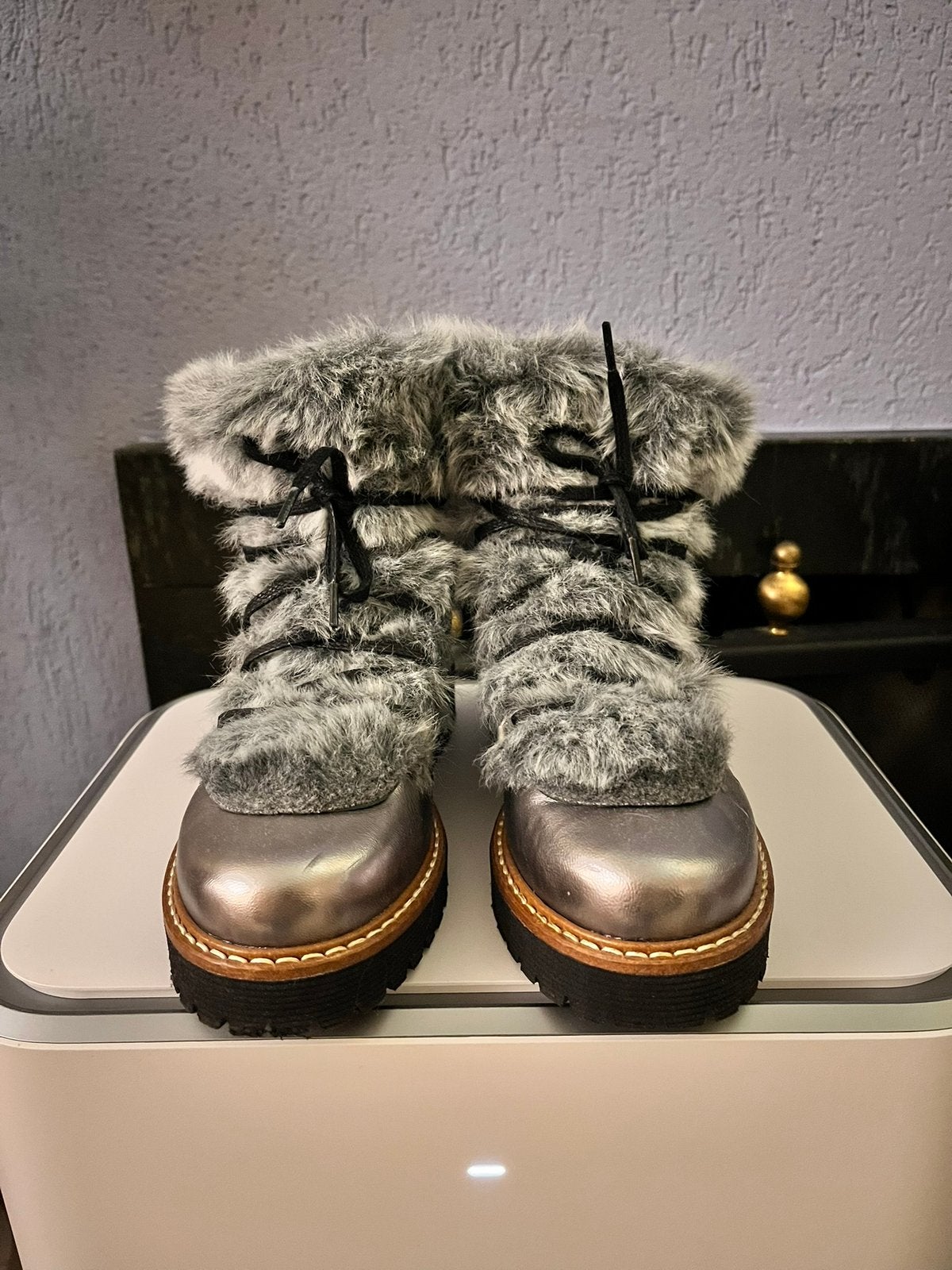 Jonak Paris Metallic Winter Boots / Snowboots Maat 36, Ophalen of Verzenden, Zo goed als nieuw, Grijs
