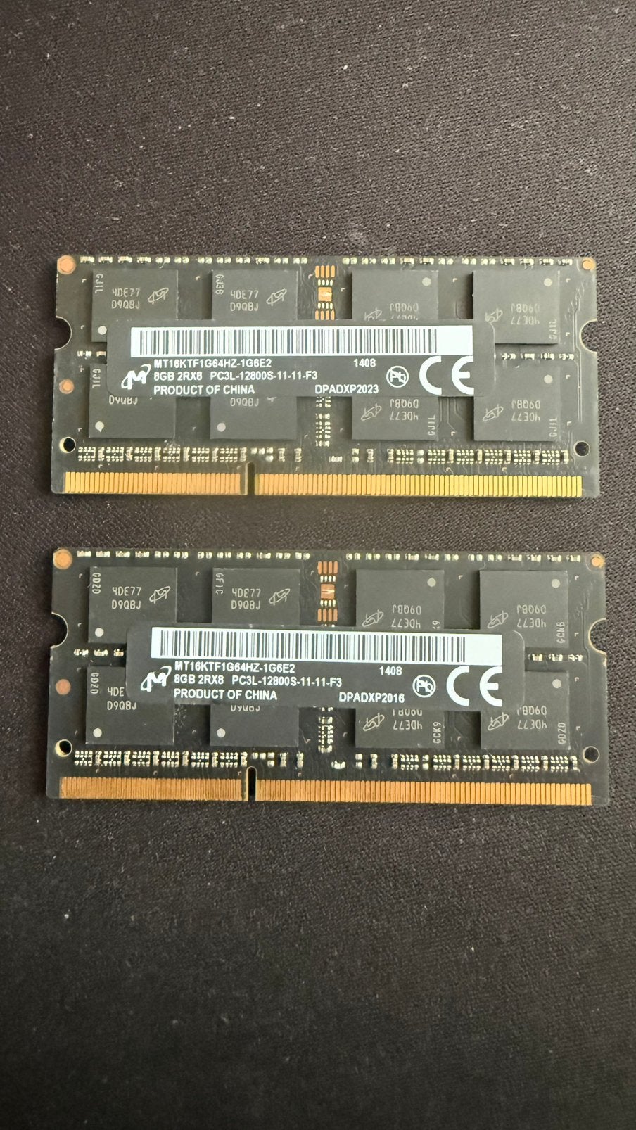 16gb kit Pc3l 12800 2x8GB, Computers en Software, Gebruikt, DDR3, Ophalen of Verzenden, Laptop