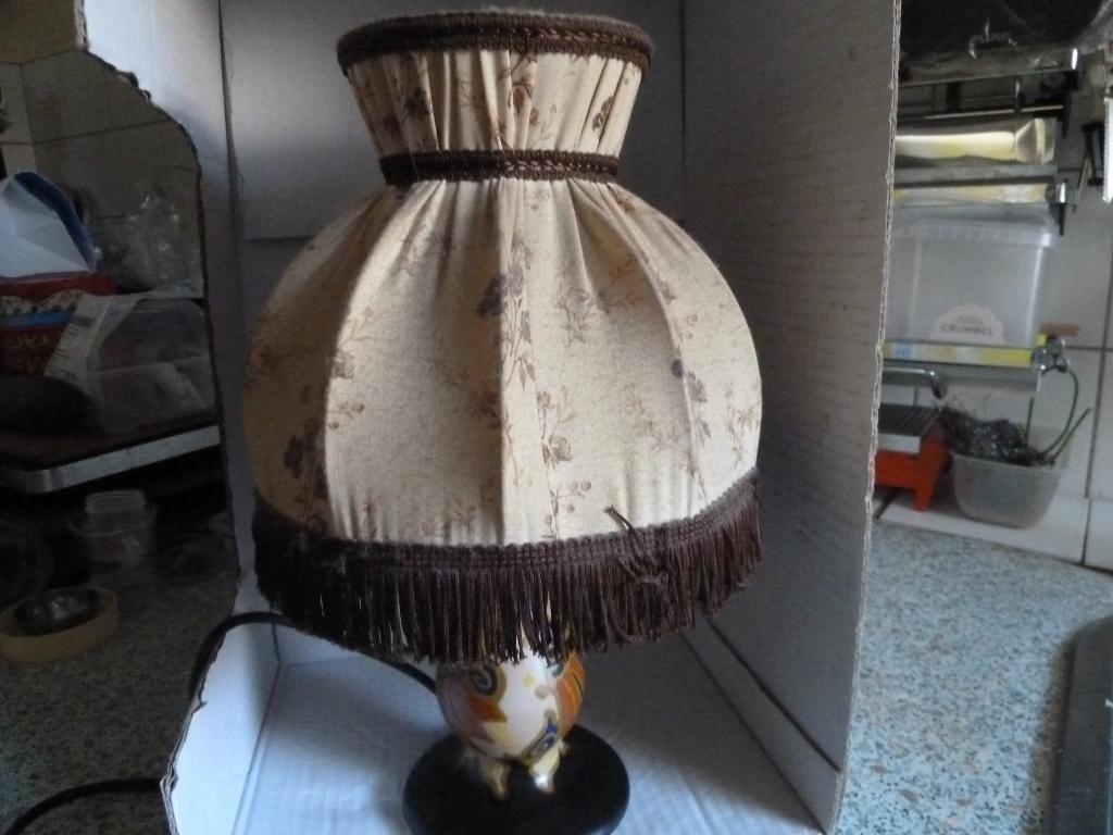 Gouda plateel schemerlampje met kapje, Ophalen of Verzenden, Overige materialen