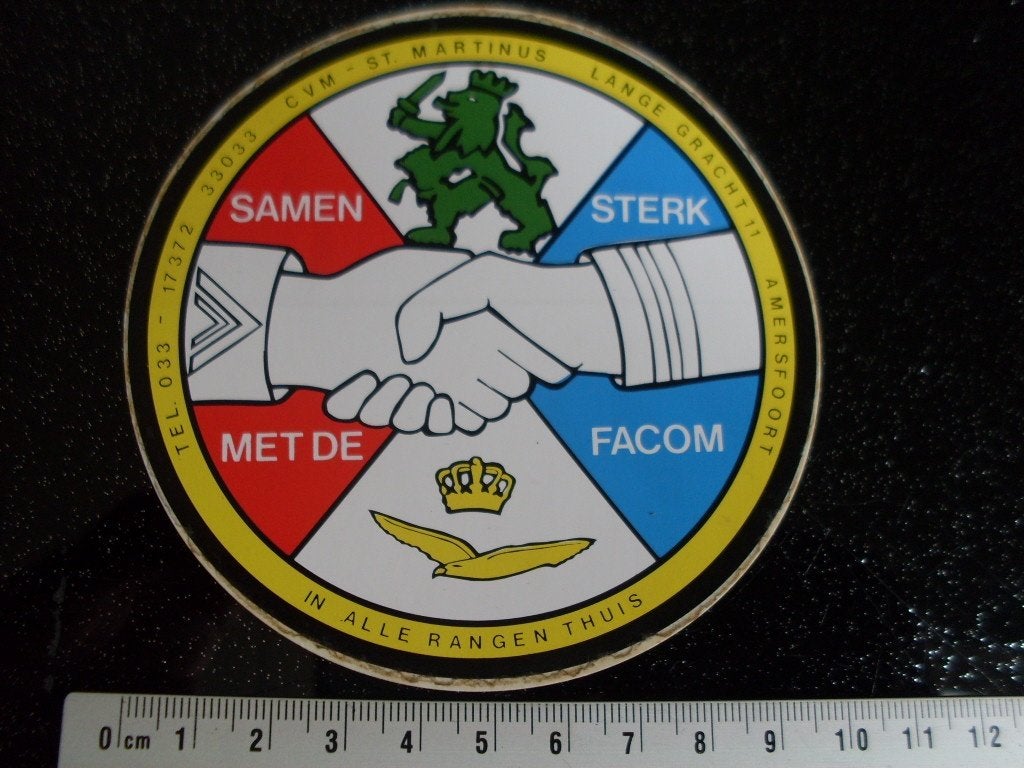 sticker samen sterk met de facom vakbond leger amersfoort, Verzenden, Zo goed als nieuw