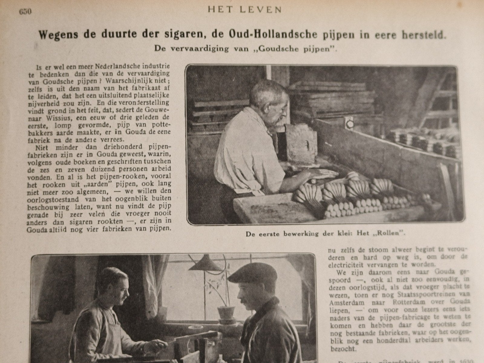 1918, GOUDSCHE PIJPEN, VAN DER WANT, VERVAARDIGING,., Verzamelen, Tijdschriften, Kranten en Knipsels, Ophalen of Verzenden, Voor 1920