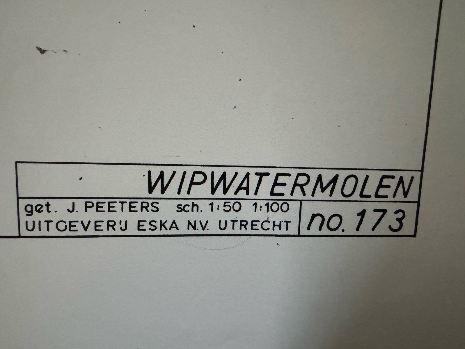 Bouwtekening Wipwatermolen, Ophalen of Verzenden, Zo goed als nieuw
