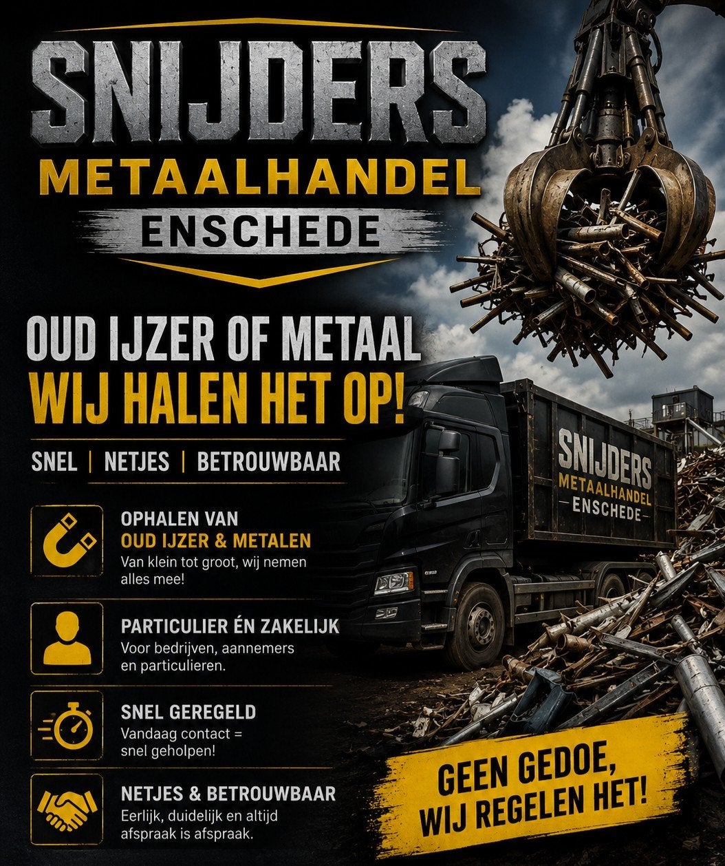 Gratis ophalen van oud ijzer en metalen in Enschede!, Ophalen of Verzenden