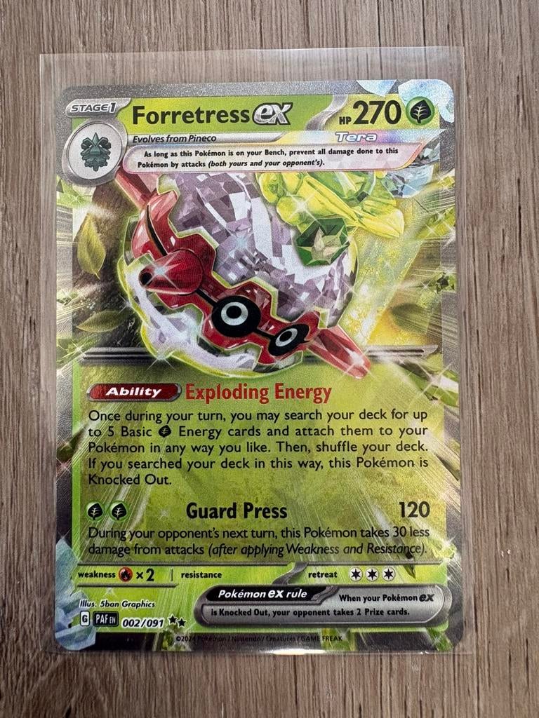 Forretress EX #002/091 Paldean Fates Scarlet&Violet, Ophalen of Verzenden, Zo goed als nieuw, Losse kaart