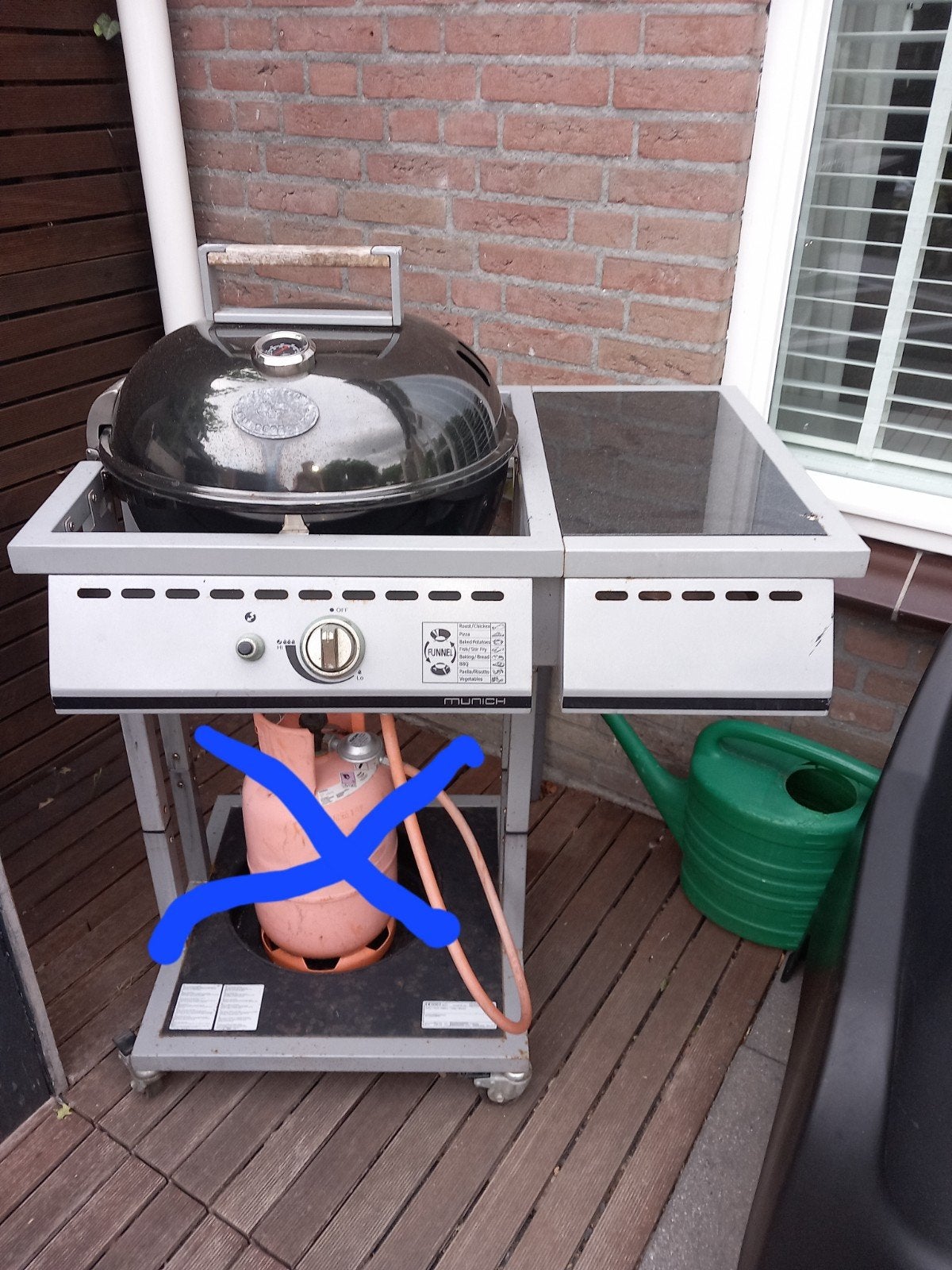 BBQ gasbarbecue Munich zonder gasfles, Ophalen, Gebruikt