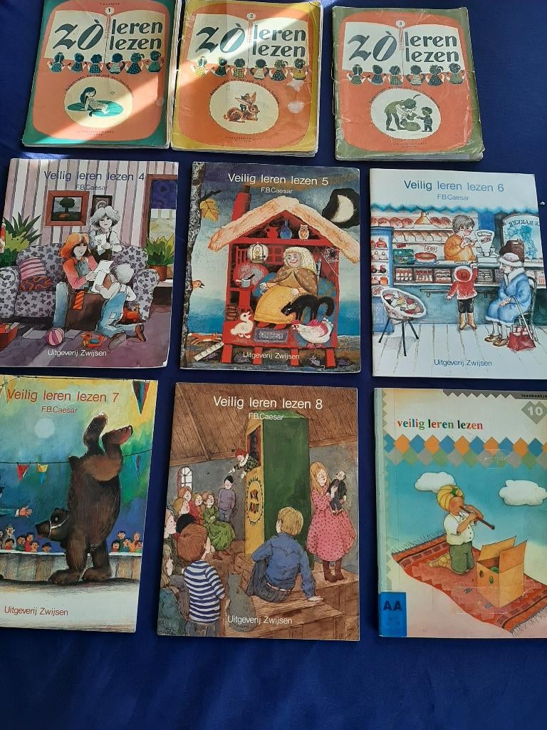 Vintage Zo leren lezen/Veilig leren lezen  9 boekjes., Gelezen, Fictie algemeen, F.B.Caesar, Ophalen of Verzenden