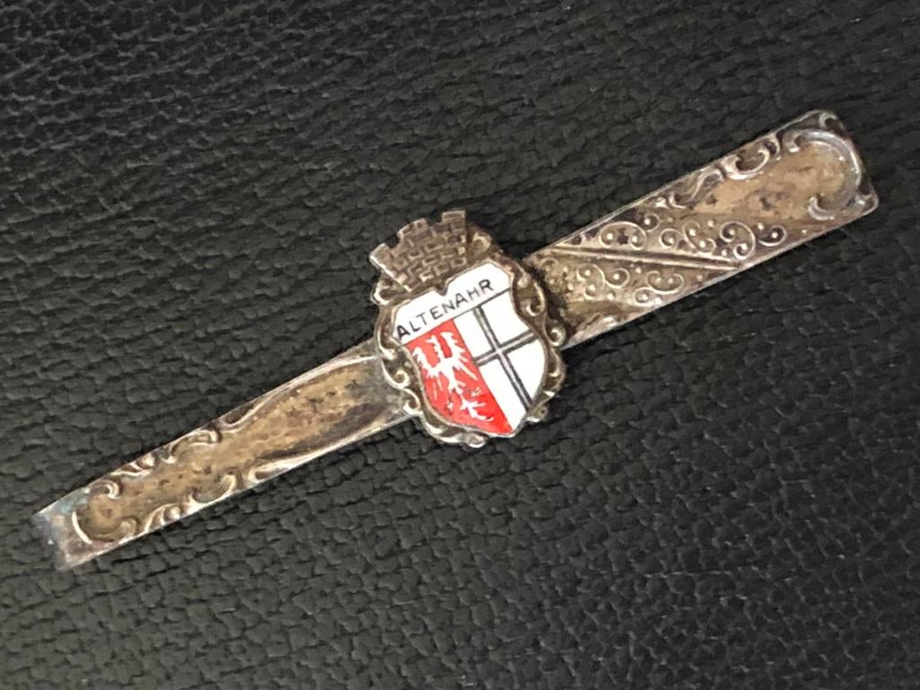 Antieke Dasspeld uit Duitsland. Zilver/glas(?). 7 cm breed, Antiek en Kunst, Ophalen