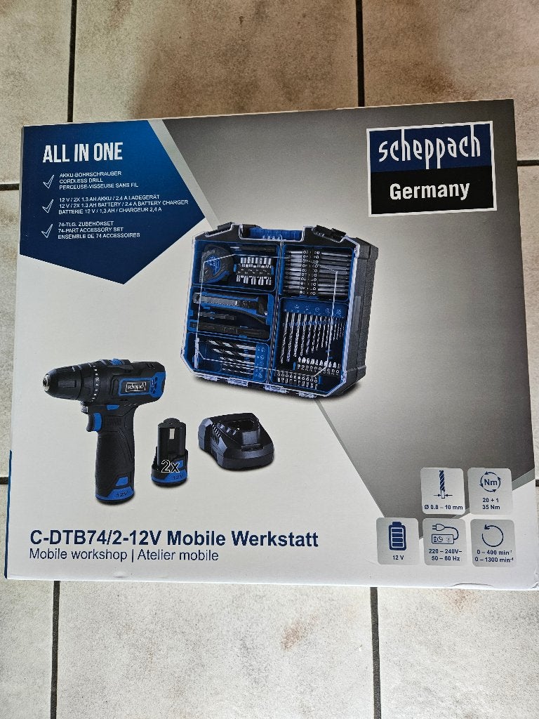 Scheppach accu boormachine NIEUW,,, 2x accu, Doe-het-zelf en Verbouw, Gereedschap | Boormachines, Ophalen, Nieuw, Boor- en Schroefmachine