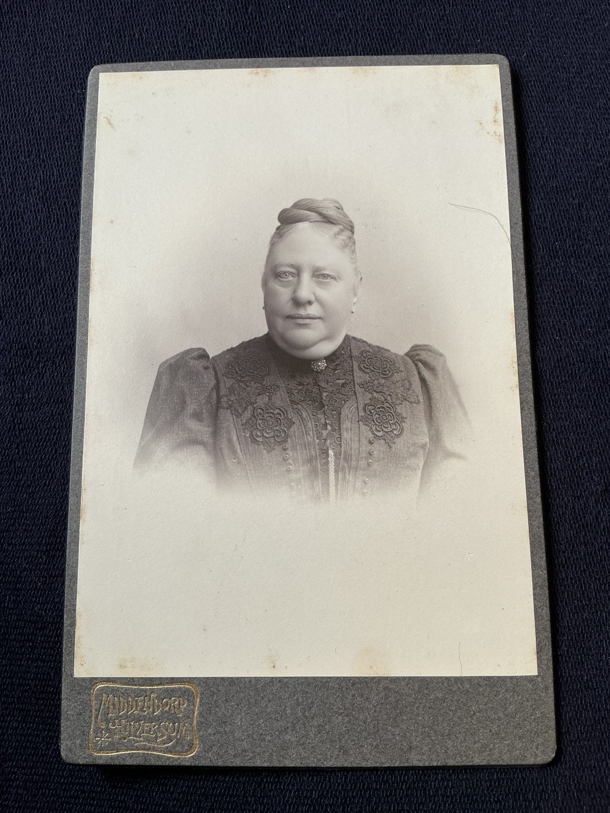 Kabinetfoto, Vrouw, MIDDENDORP, HILVERSUM, Antieke foto, Verzenden, Voor 1940, Gebruikt, Foto
