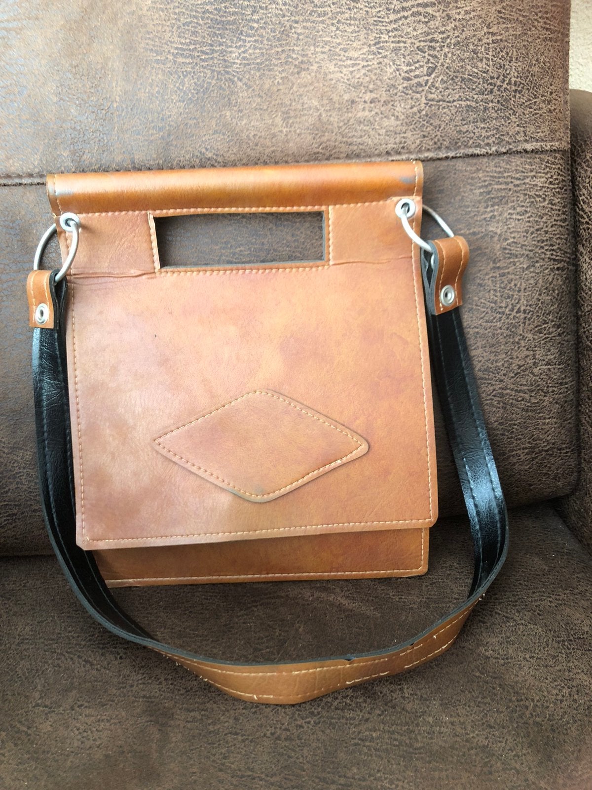 Schoudertas Vintage, Ophalen of Verzenden, Bruin, Leer