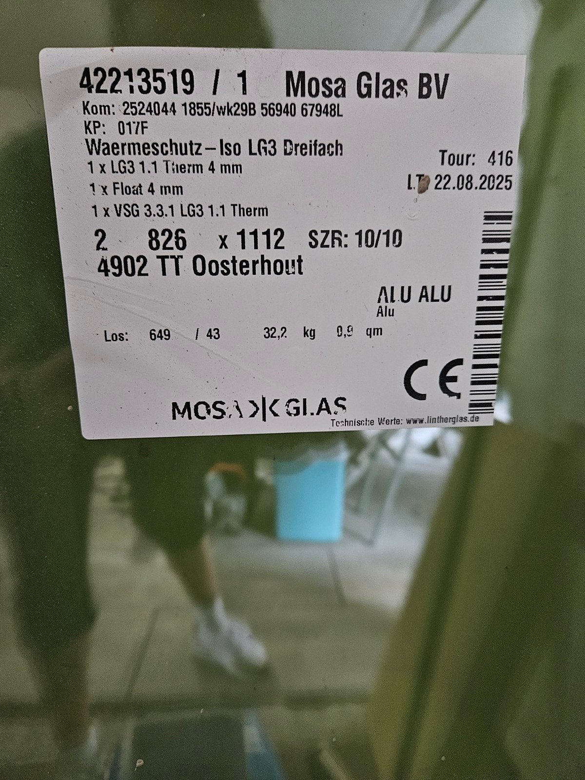 dubbele glas ruit over GRATIS 826x1112mm, Doe-het-zelf en Verbouw, Glas en Ramen, Ophalen, 80 tot 120 cm, 80 tot 120 cm, Nieuw