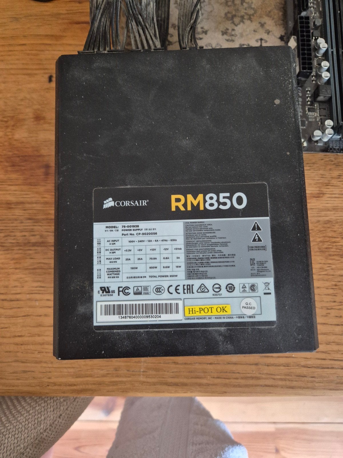 Corsair RM850 Voeding - 850W, Ophalen of Verzenden, Gebruikt