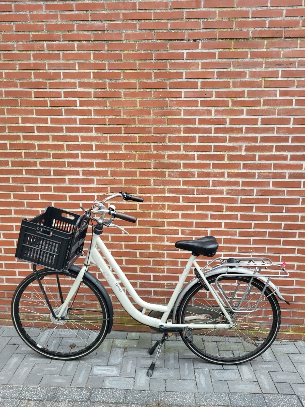 Cortina fiets met krat en lage instap, Overige merken, Velgrem, Ophalen of Verzenden, 50 tot 53 cm