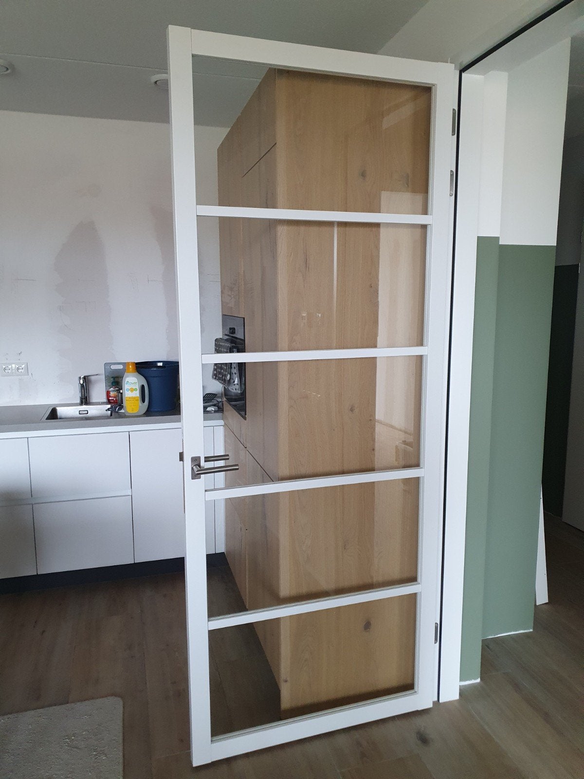 Berkvens stompe binnendeur met glas, 231,5 x 93 cm, Ophalen, Gebruikt, 80 tot 100 cm, 215 cm of meer