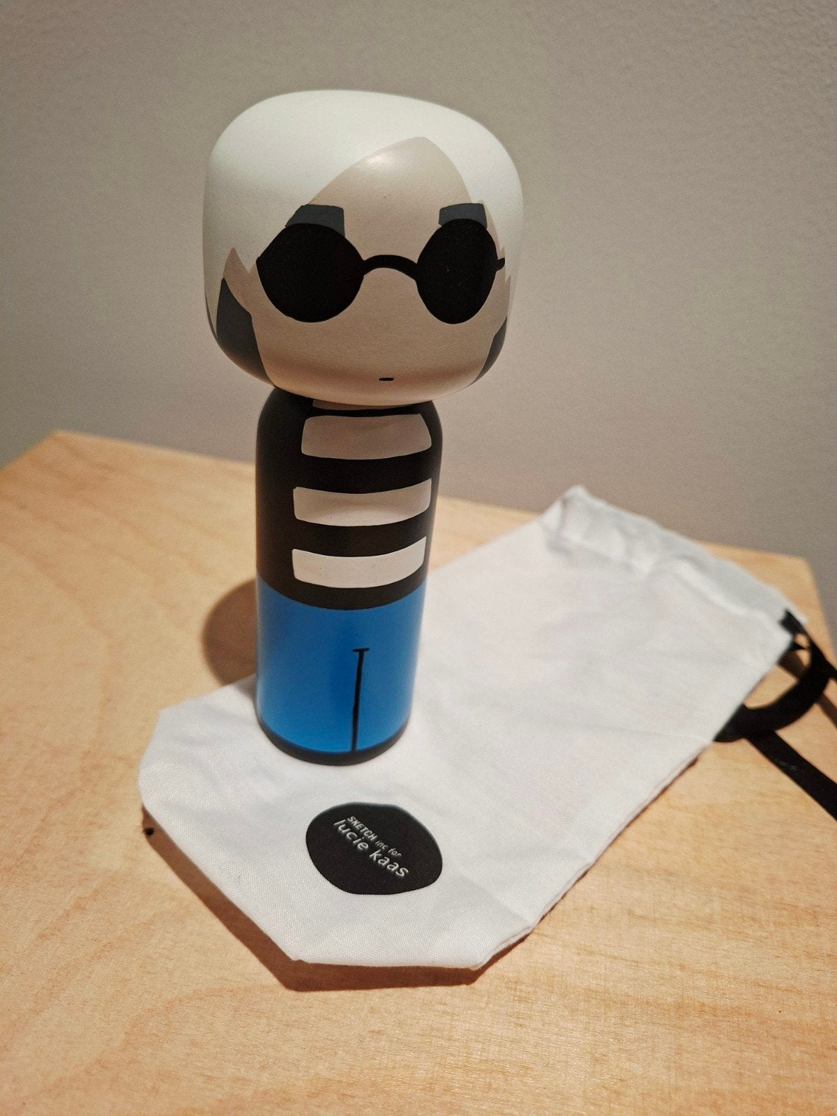 Kokeshi doll Andy Warhol van Lucie Kaas, Ophalen of Verzenden, Zo goed als nieuw, Hout