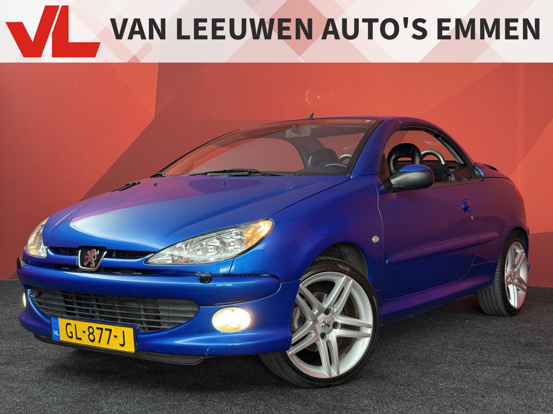 Peugeot 206 CC 2.0-16V | Clima | Leder (bj 2001), Auto's, 136 pk, Gebruikt, Zwart, 4 cilinders