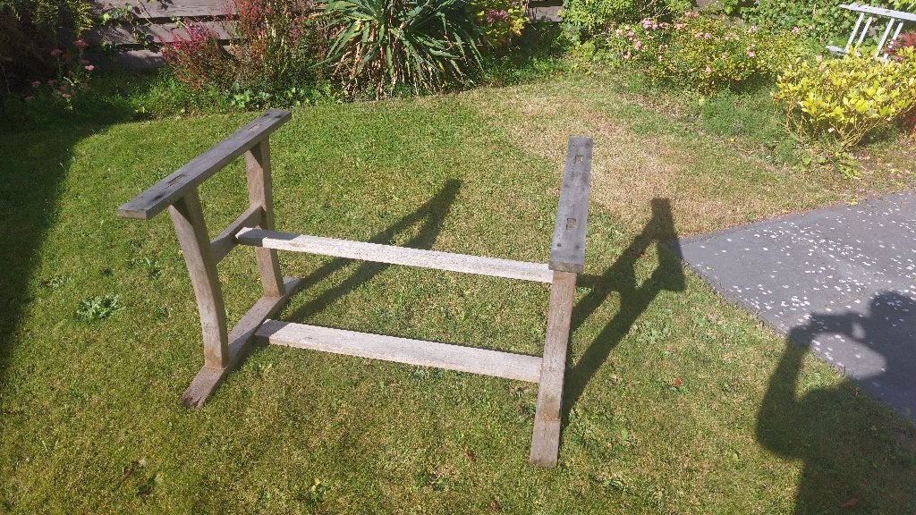 Hardhouten onderstel voor tuintafel, Ophalen, Gebruikt, Rechthoekig, Hout