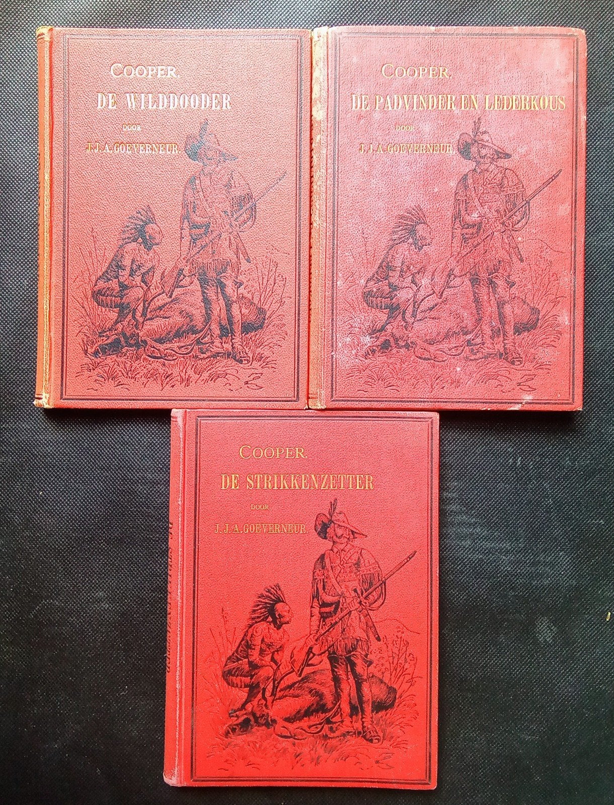 Antiek: 8 indianenboeken van J. Fenimore Cooper (ca, 1900), Ophalen of Verzenden