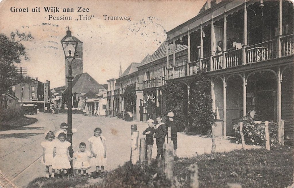 AN075 Wijk aan Zee Pension Trio 1913 uitg. Eerhart, Verzenden, Voor 1920, Gelopen, Noord-Holland
