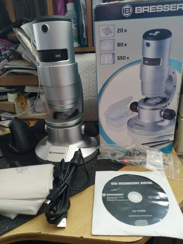 BRESSER DIGITALE MICROSCOOP 20x, 80x, 350x, Kinderen en Baby's, Speelgoed | Educatief en Creatief, Nieuw, Elektronica, Met licht