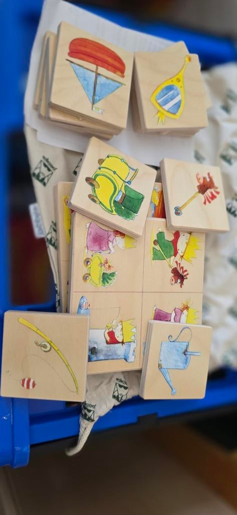 Janbibejan Houten Spellen: Lotto en Bingo voor Kinderen, Vijf spelers of meer, Ophalen of Verzenden, Zo goed als nieuw, Janbibejan