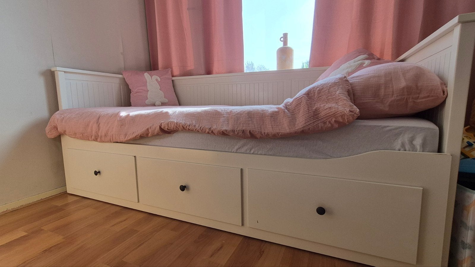 IKEA Hemnes bedbank met 3 lades - Wit, Wit, Tweepersoons, Ophalen of Verzenden, 80 cm