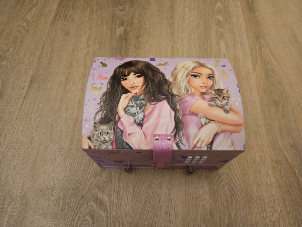 TopModel sieradendoosje met codeslot, Sieraden, Tassen en Uiterlijk, Beautycases, Gebruikt, Ophalen of Verzenden, Roze, Met slot
