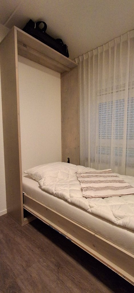 Opklap bed, Ophalen, 100 cm, Eenpersoons, 210 cm